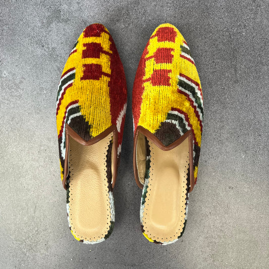 Babucha terciopelo 40 amarilla rayas