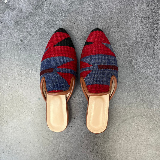 Babucha kelim rojo azul 38