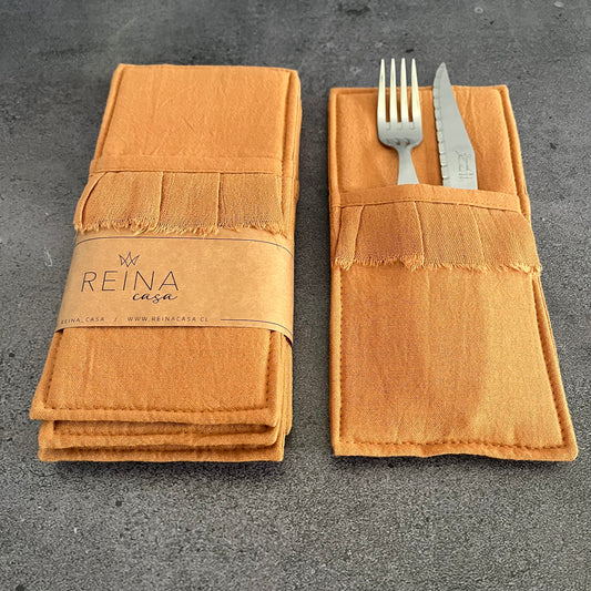 Set 4 portacubiertos canela