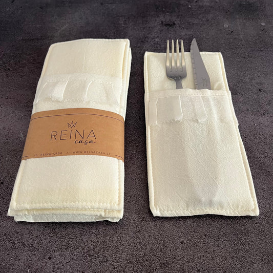 Set 4 portacubiertos blanco