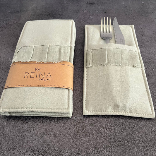 Set 4 portacubiertos gris