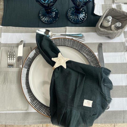 Set 4 servilleteros estrella crochet