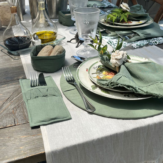 Set 4 servilleteros flor crochet