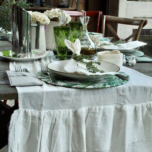 Camino de mesa de gasa blanco 3,2 mts