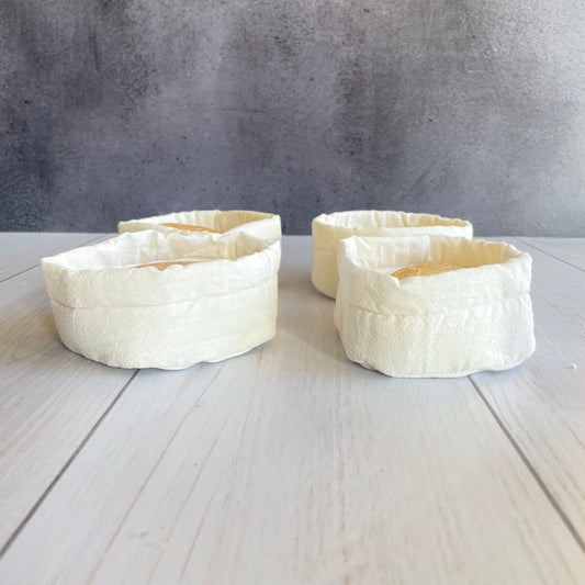 Set 4 paneras individuales blancas