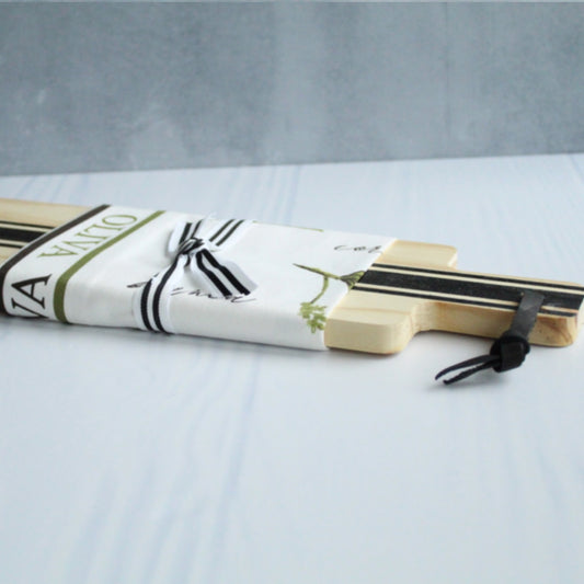 Tabla de aperitivo rectangular con paño diseño