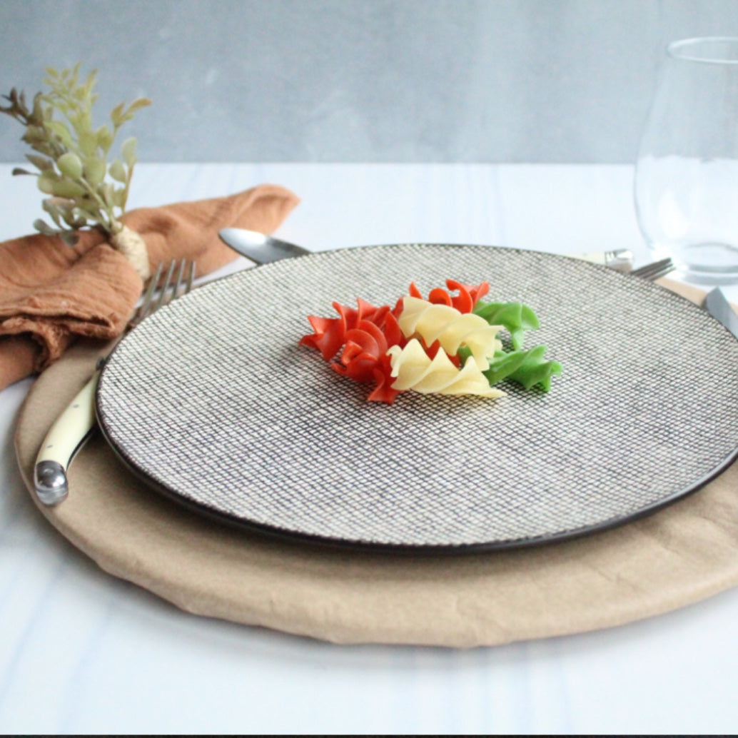 Plato base cuerina beige