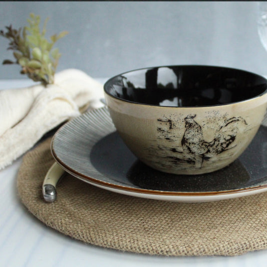 Plato base arpillera beige