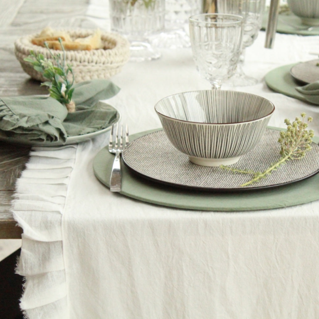 Camino de mesa vuelos blanco 2 mts