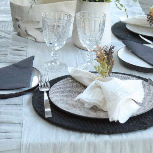 Camino de mesa vuelos gris cemento 2 mts