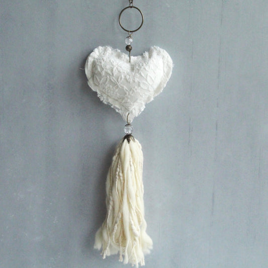 Borla corazón blanco