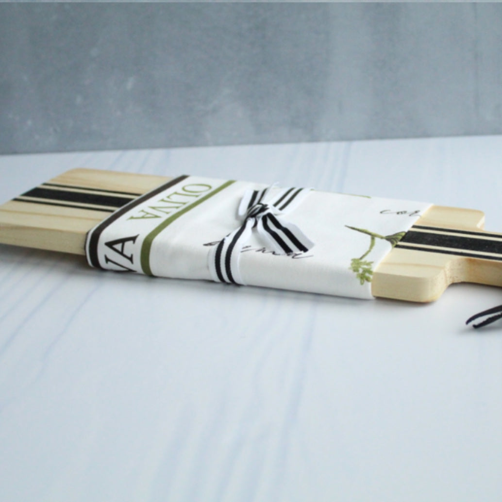 Tabla de aperitivo rectangular con paño diseño