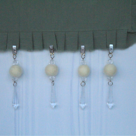 Set 4  pesos mantel pompón