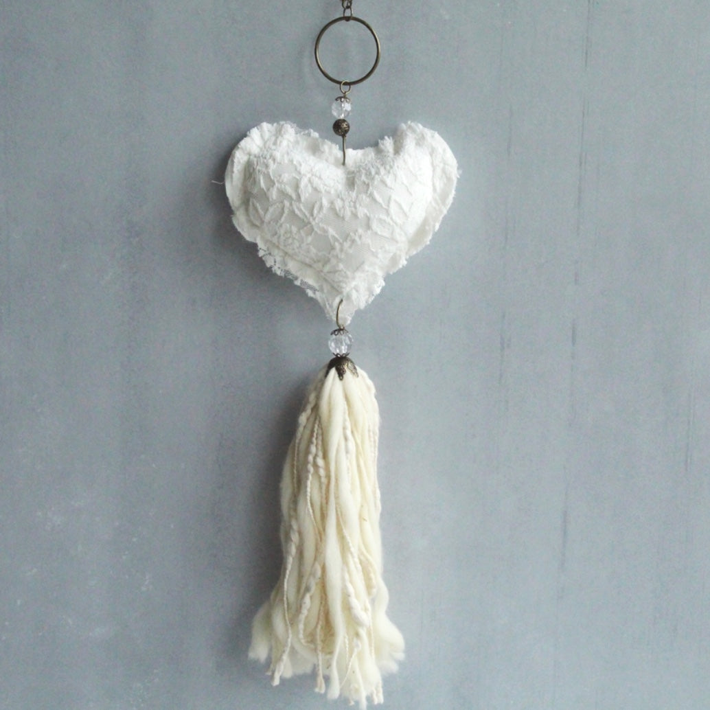 Borla corazón blanco